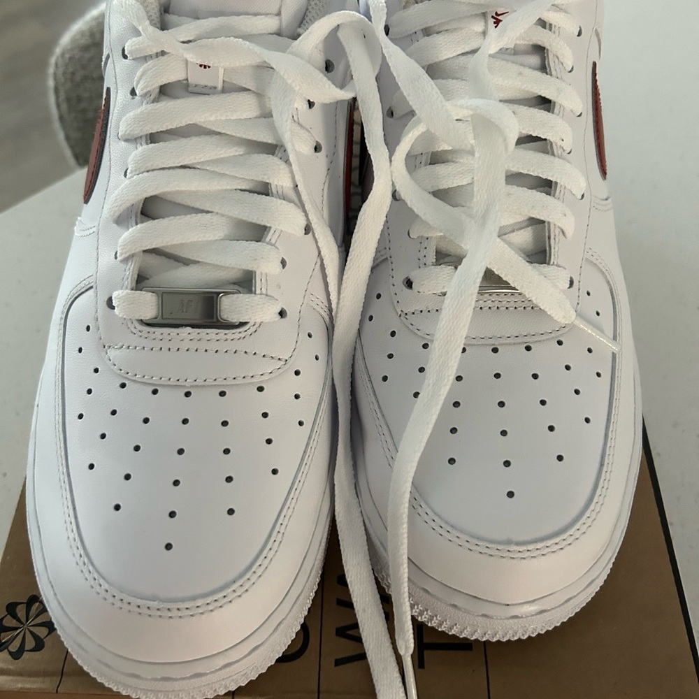 Nike White and Red Athletic Shoes